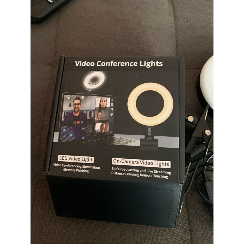 Video Conference Lighting Kit 3200k-6500K Dimmable Led Ring Lights Clip